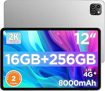 Amazon.com : Android Tablet, 12 inch Large Screen Tablet, 2 Years